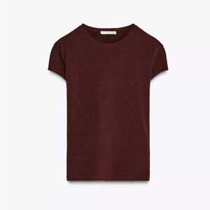 Zara Women’s Slim Fit Short Sleeve Crop Tee Size M